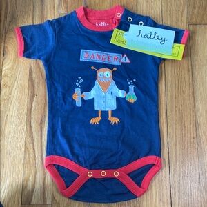 NWT Hatley Blue and Red Baby Onesie